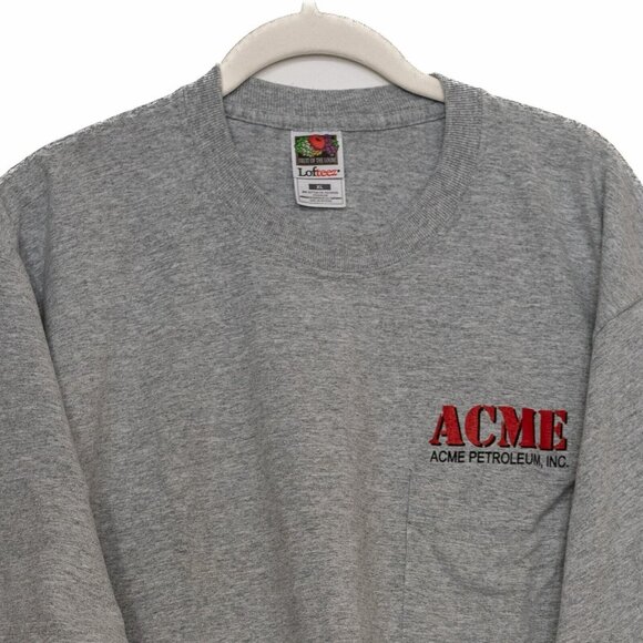 Acme Petroleum Inc Mens Gray T Shirt Round Neck Pocket Pullover Short Sleeve XL - Picture 6 of 8